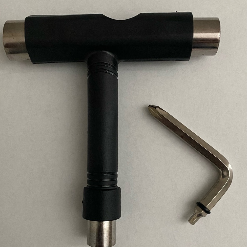 Black Skateboard T-Tool with Allen Key